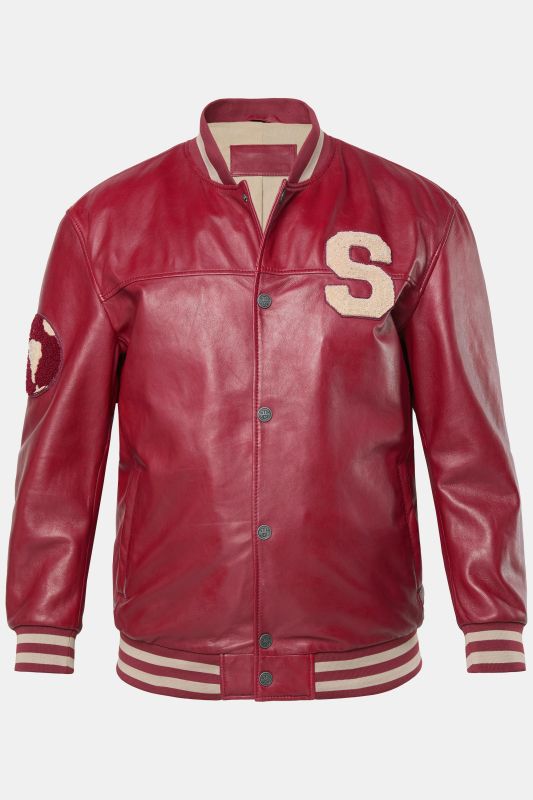 STHUGE leather varsity jacket