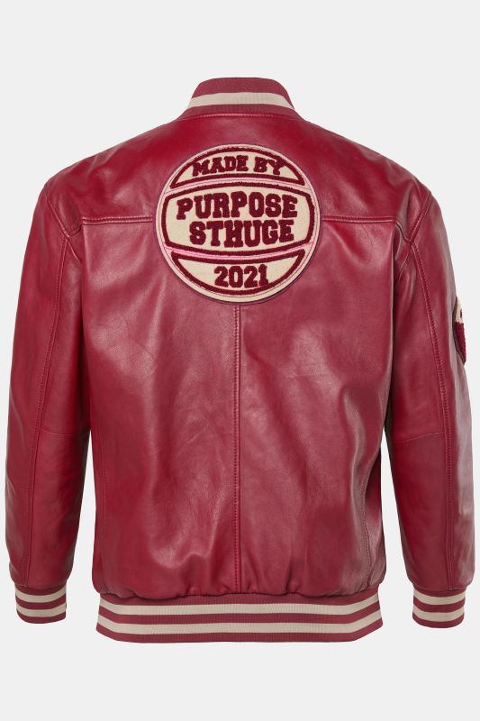 STHUGE leather varsity jacket