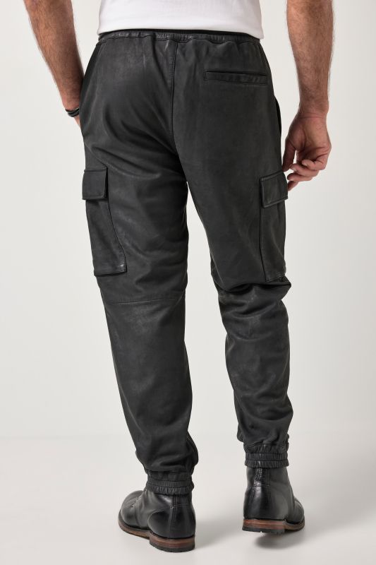 Leather cargo pants
