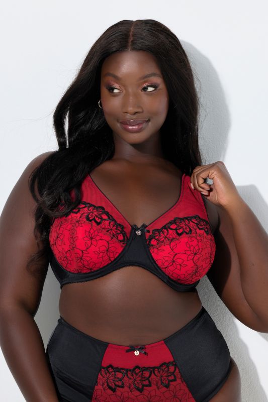 Floral Embroidered Underwire Bra