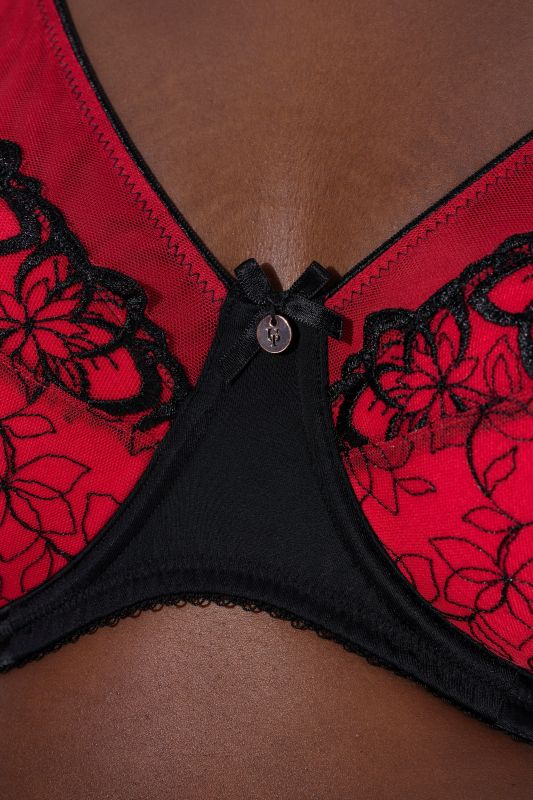 Floral Embroidered Underwire Bra