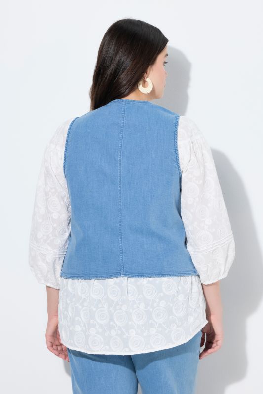 Eco Cotton Denim Wrap Vest
