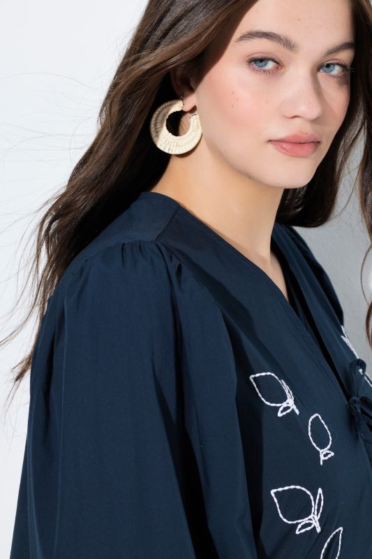 Eco Cotton Leaf Embroidered Jacket