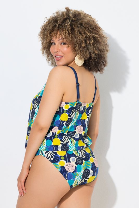 Vibrant Leaf Print Tankini Set