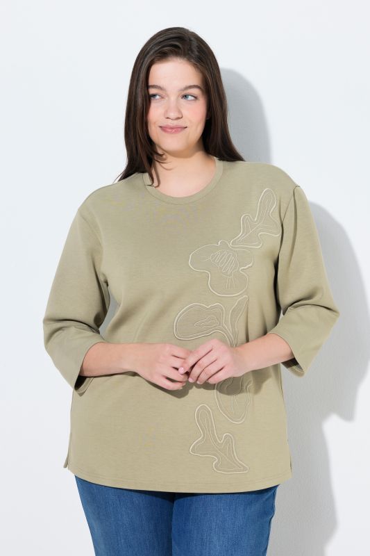 Eco Viscose Floral Embroidered Sweatshirt