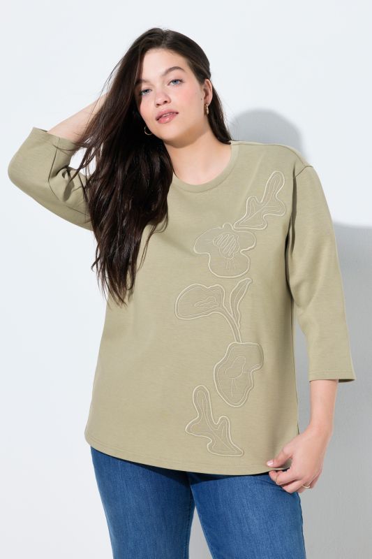 Eco Viscose Floral Embroidered Sweatshirt
