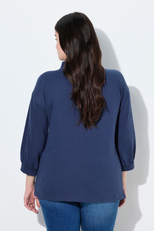 Eco Cotton Rope Embroidered Turtleneck Sweatshirt