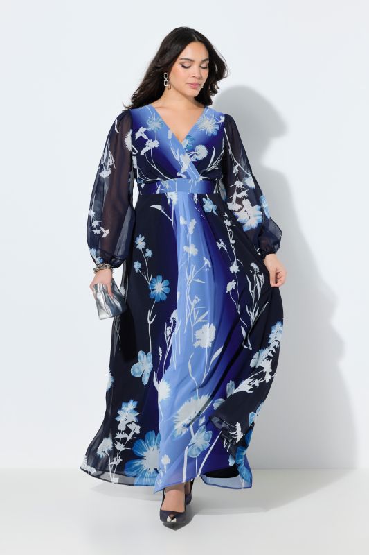 Floral Gradient Evening Gown