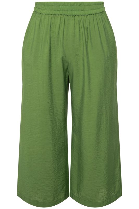 Textured Wide Leg Elastic Waist Culottes