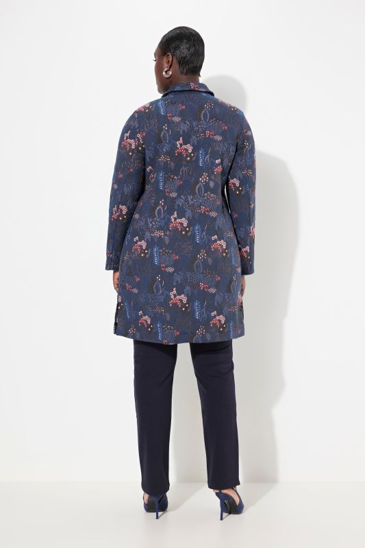 Long Floral Jacquard Jacket