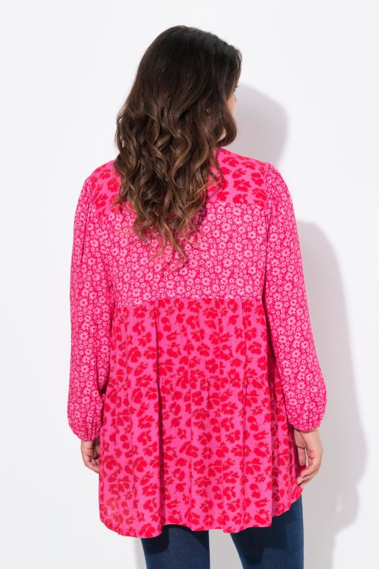 Mixed Floral Tunic Blouse