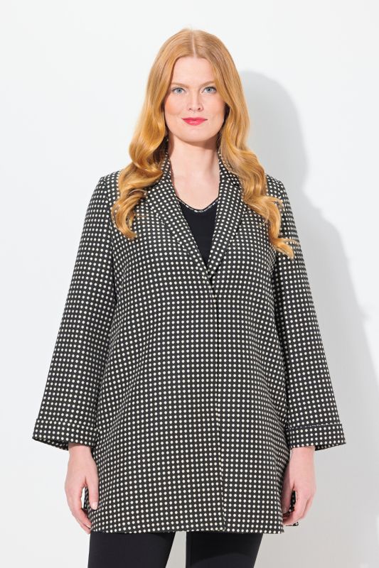 Textured Oversized Polka Dot Blazer