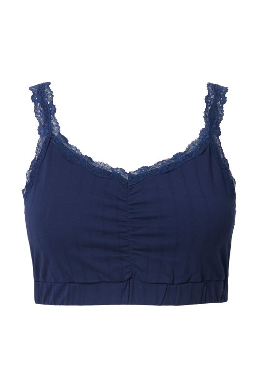 2 Pack Lace Trim Bralettes- Openwork Stripe