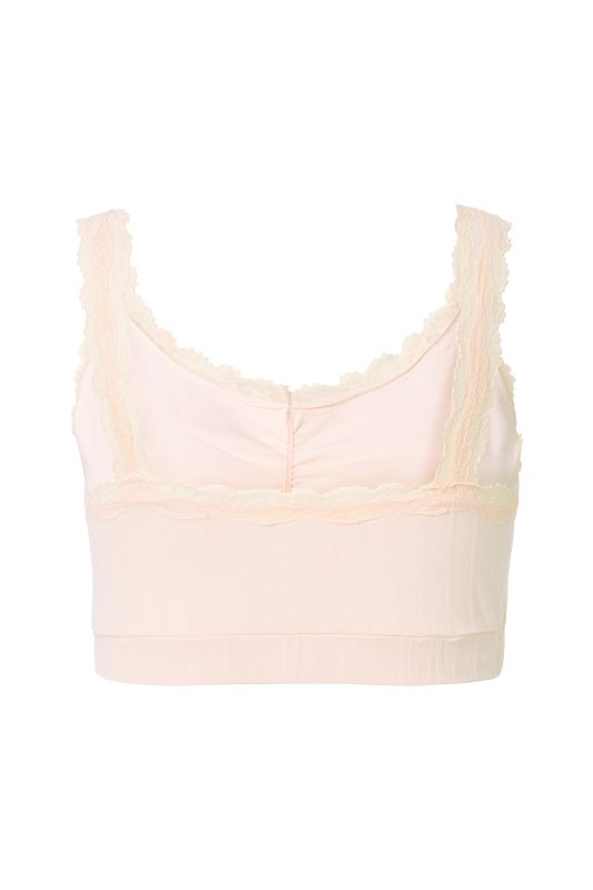 2 Pack Lace Trim Bralettes- Openwork Stripe