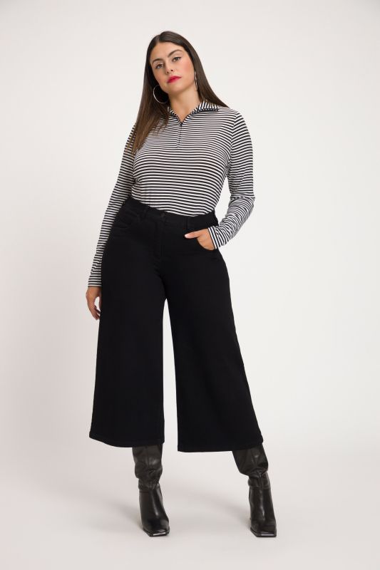 Еластични деним кюлоти тип „Марлене“ с висока талия