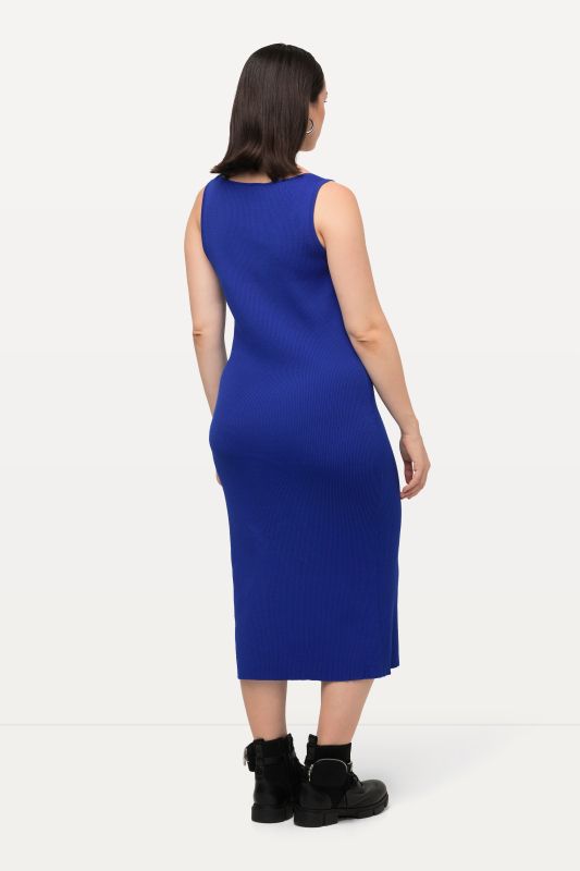 Ribbed Sweater Knit V-Neck Tank Dress