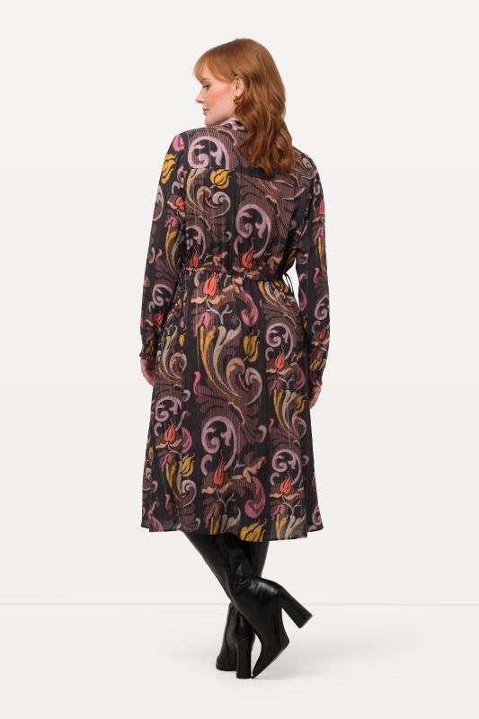 Long Sleeve A-Line Paisley Dress