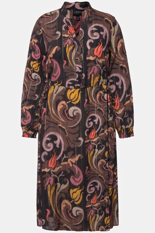 Long Sleeve A-Line Paisley Dress