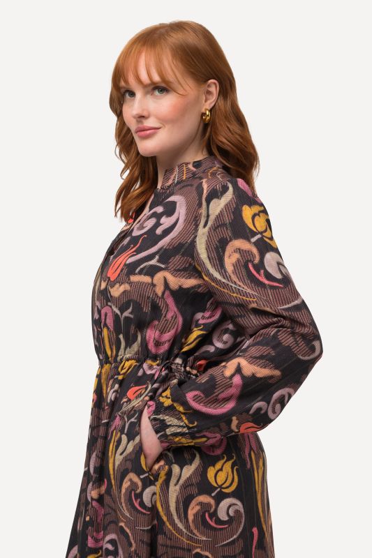 Long Sleeve A-Line Paisley Dress