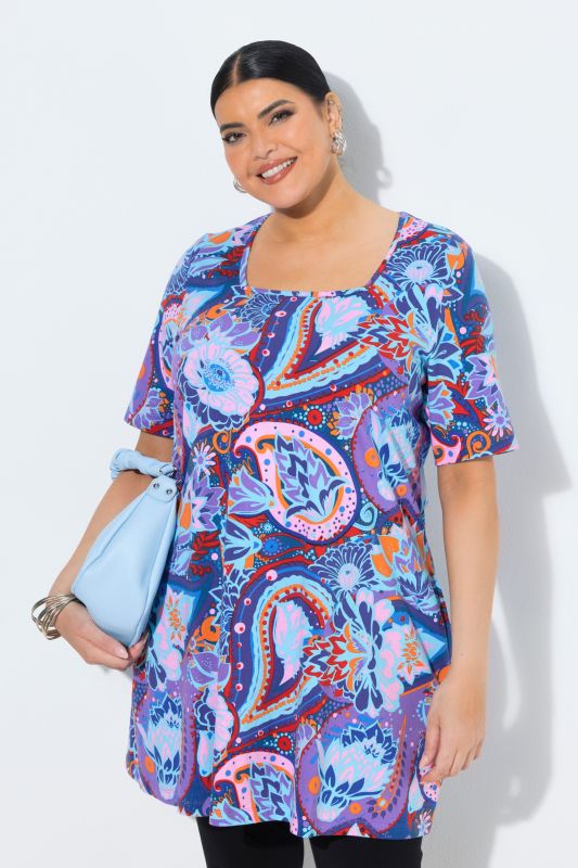 Туника с електриков пейзли принт