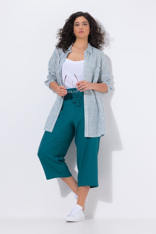 Панталон ленен с широки крачоли