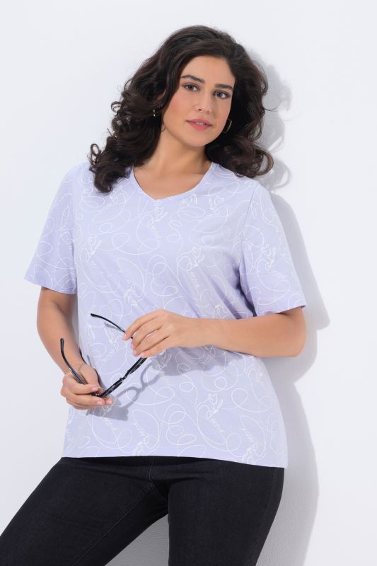 Тениска с животински принт с линии