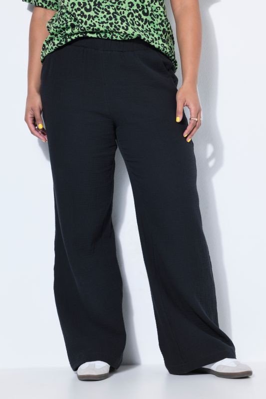 Wide Leg Muslin Palazzo Pants