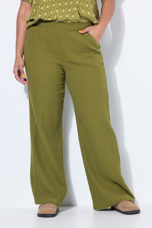 Wide Leg Muslin Palazzo Pants