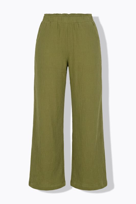 Wide Leg Muslin Palazzo Pants