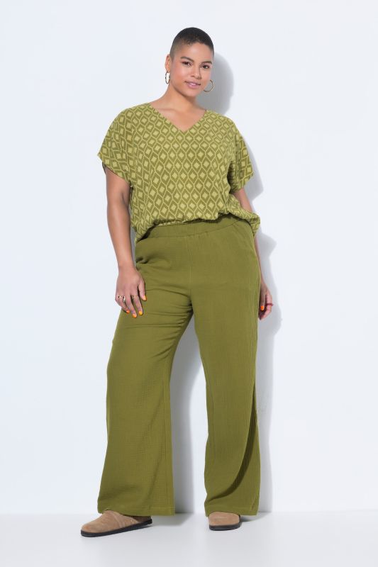 Wide Leg Muslin Palazzo Pants