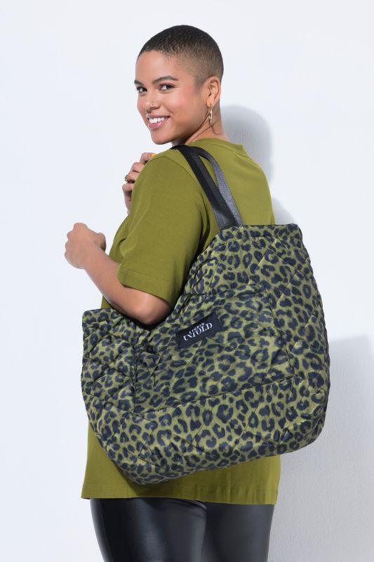 Quilted Leopard Print Tote Bag