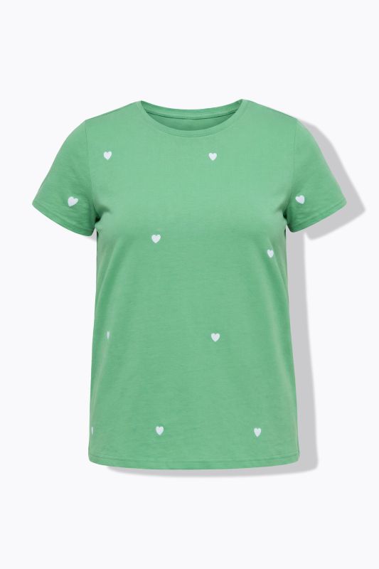 Heart Print Cap Sleeve Tee
