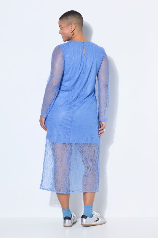 Midi Dress, Slim Shape, Lace, Long Sleeve