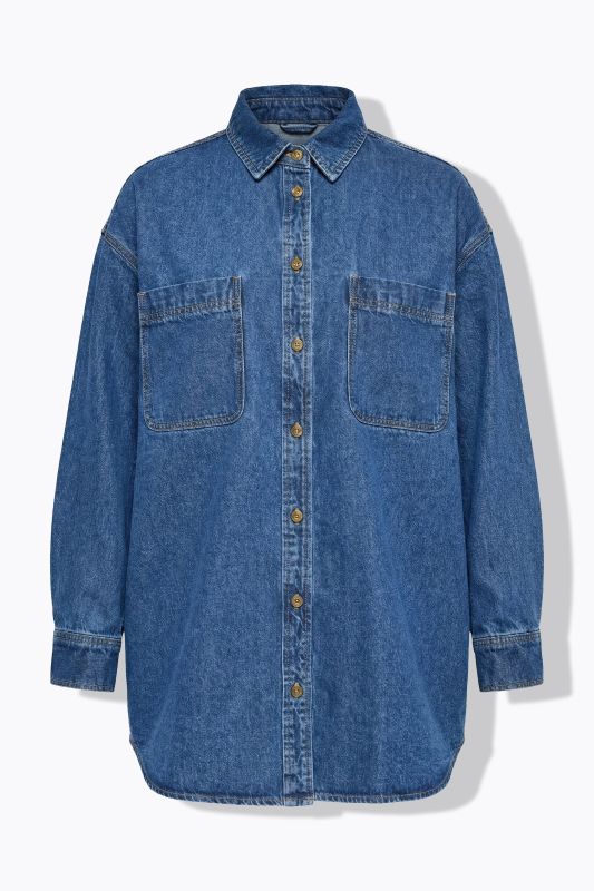 Oversized Long Sleeve Denim Shirt