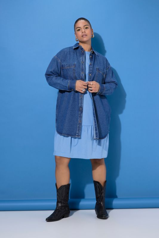 Oversized Long Sleeve Denim Shirt