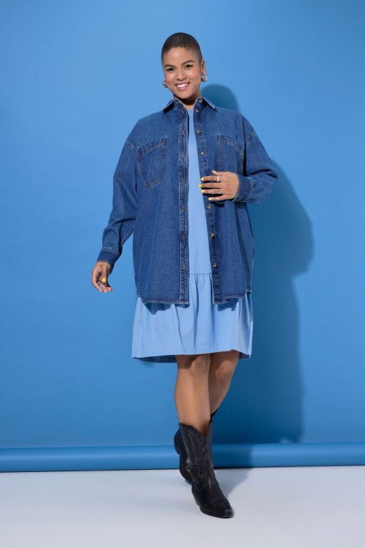 Oversized Long Sleeve Denim Shirt