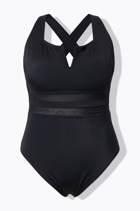 Sheer Striped One Piece Swimsuit