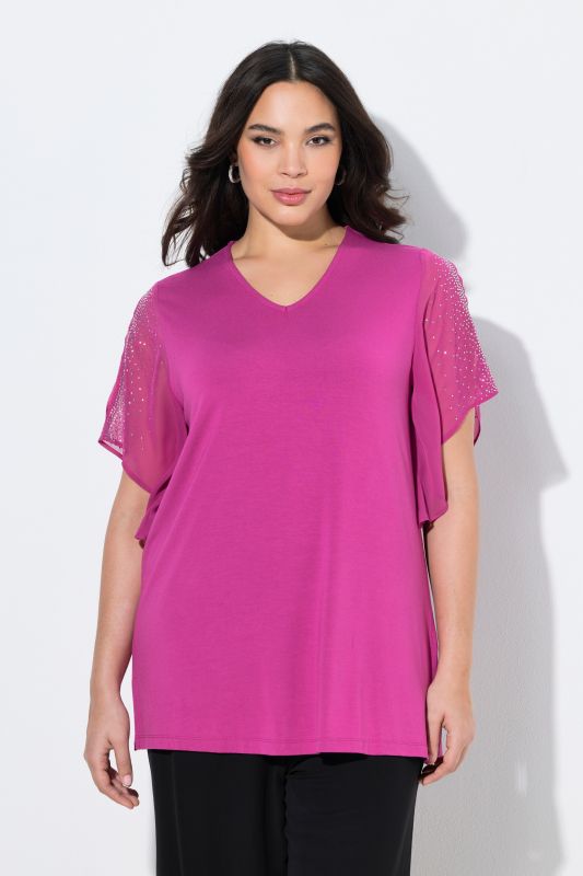 Блуза с бляскави детайли