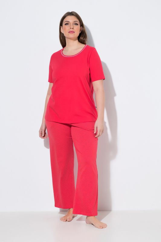 Dot Print Short Sleeve Pajama Set