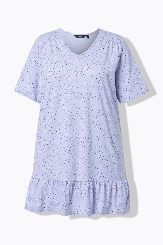 Polka Dot Knit Ruffle Tunic