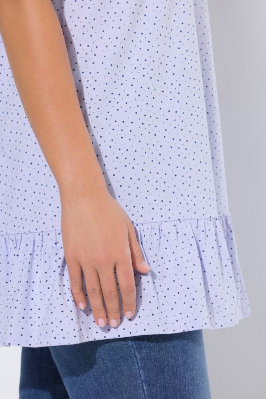 Polka Dot Knit Ruffle Tunic