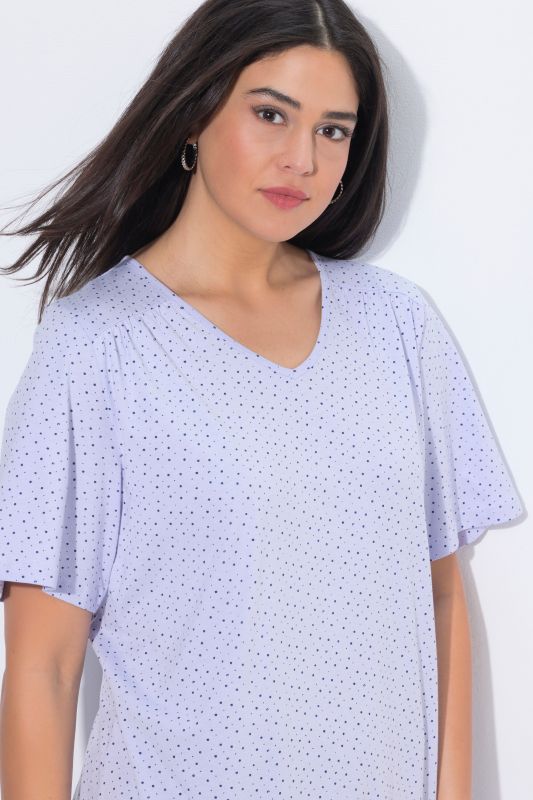 Polka Dot Knit Ruffle Tunic