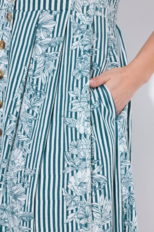 Floral Short Sleeve Button Down Maxi Dress