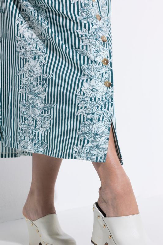 Floral Short Sleeve Button Down Maxi Dress