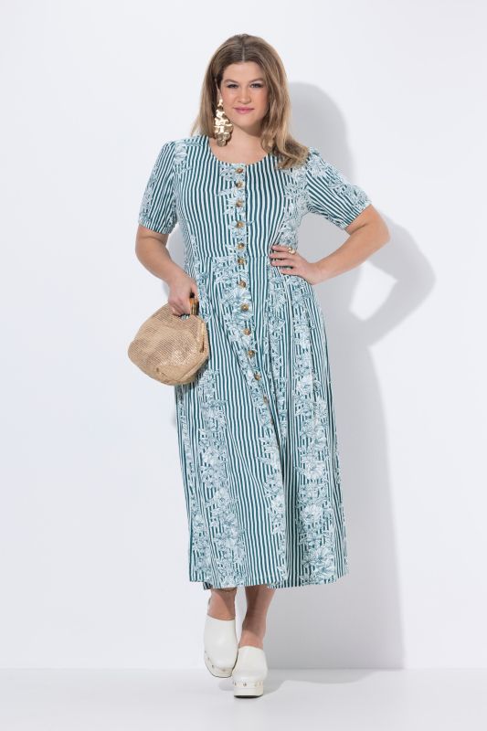 Floral Short Sleeve Button Down Maxi Dress