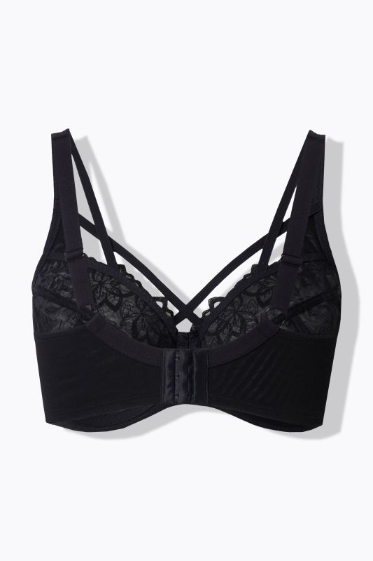 TRUYOU Underwire Bra, Transparent Lace, Decorative Strips, Cup C-F