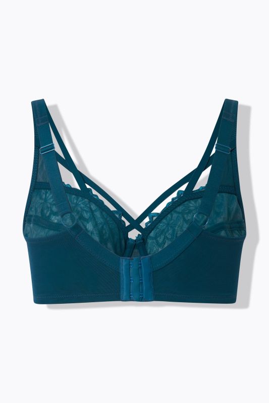 TRUYOU Underwire Bra, Transparent Lace, Decorative Strips, Cup C-F