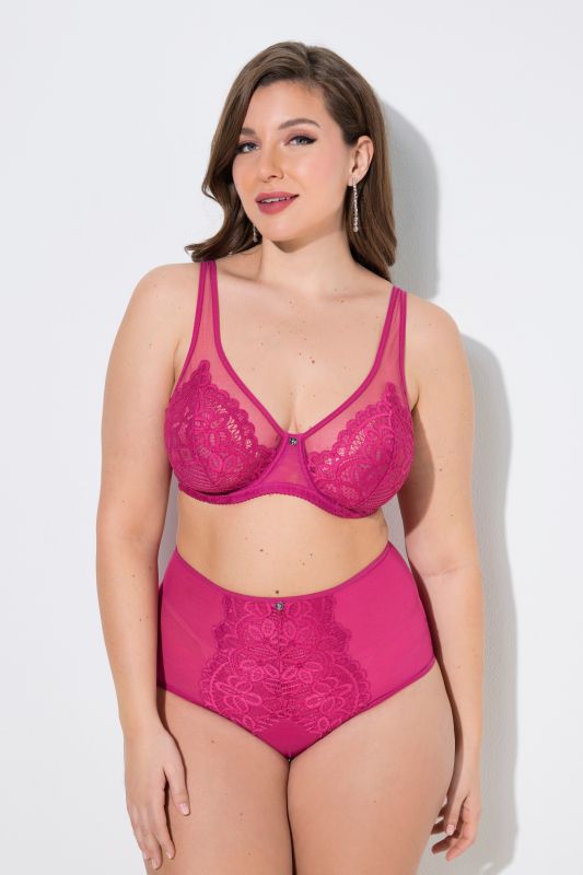 TRUYOU Bügel-BH, Spitze, Mesh-Träger, Cup B - E