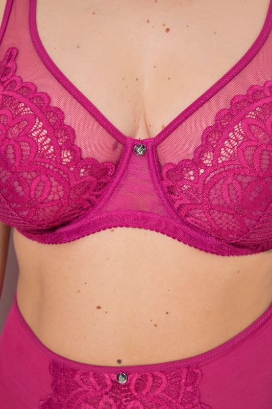 TRUYOU Bügel-BH, Spitze, Mesh-Träger, Cup B - E