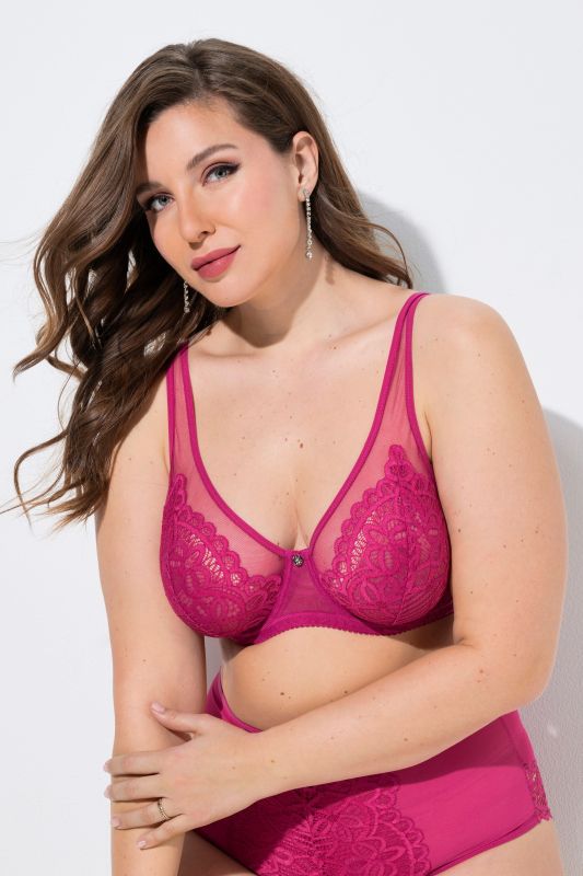 TRUYOU Bügel-BH, Spitze, Mesh-Träger, Cup B - E